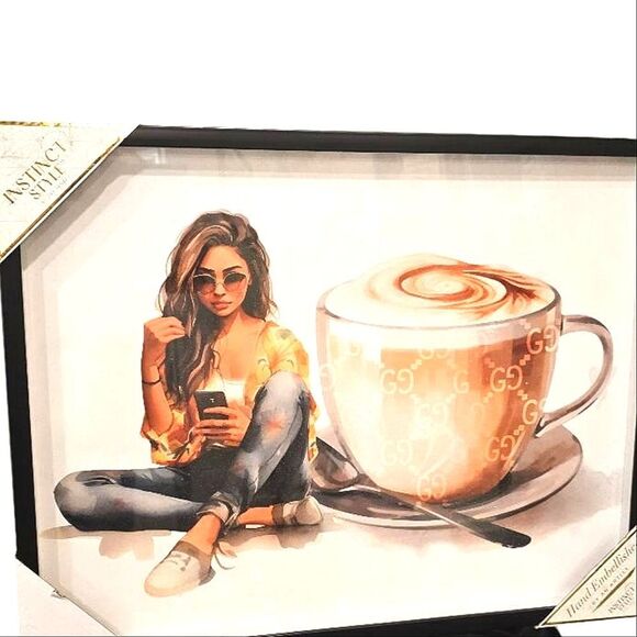 Instinct Style Sipping On Gucci Style Framed Wall Decor - Picture 2 of 7